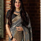 NOZ2TOZ Women Banarasi Silk Woven Saree With Blouse Piece - Grey | Swadesiicart