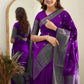 NOZ2TOZ Women Banarasi Silk Woven Saree With Blouse Piece - Purple | Swadesiicart