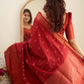 NOZ2TOZ Women Banarasi Silk Woven Saree With Blouse Piece - Red | Swadesiicart