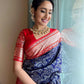 NOZ2TOZ Women Banarasi Silk Woven Saree With Blouse Piece - Blue | Swadesiicart