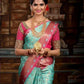 NOZ2TOZ Women Banarasi Silk Woven Saree With Blouse Piece - Sky Blue | Swadesiicart