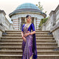 NOZ2TOZ Women Banarasi Silk Woven Saree With Blouse Piece - Blue | Swadesiicart