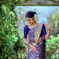 NOZ2TOZ Women Banarasi Silk Woven Saree With Blouse Piece - Blue | Swadesiicart