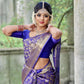 NOZ2TOZ Women Banarasi Silk Woven Saree With Blouse Piece - Blue | Swadesiicart