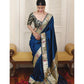 NOZ2TOZ Women Banarasi Silk Woven Saree With Blouse Piece - Blue | Swadesiicart