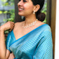 NOZ2TOZ Women Banarasi Silk Woven Saree With Blouse Piece - Sky Blue | Swadesiicart