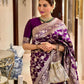 NOZ2TOZ Women Banarasi Silk Woven Saree With Blouse Piece - Purple | Swadesiicart