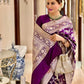 NOZ2TOZ Women Banarasi Silk Woven Saree With Blouse Piece - Purple | Swadesiicart