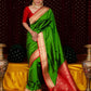 NOZ2TOZ Women Banarasi Silk Woven Saree With Blouse Piece - Green | Swadesiicart