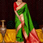 NOZ2TOZ Women Banarasi Silk Woven Saree With Blouse Piece - Green | Swadesiicart