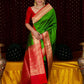 NOZ2TOZ Women Banarasi Silk Woven Saree With Blouse Piece - Green | Swadesiicart