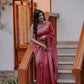 NOZ2TOZ Women Banarasi Silk Woven Saree With Blouse Piece - Maroon | Swadesiicart