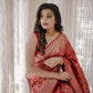 NOZ2TOZ Women Banarasi Silk Woven Saree With Blouse Piece - Maroon | Swadesiicart