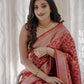 NOZ2TOZ Women Banarasi Silk Woven Saree With Blouse Piece - Maroon | Swadesiicart