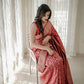 NOZ2TOZ Women Banarasi Silk Woven Saree With Blouse Piece - Maroon | Swadesiicart