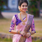 NOZ2TOZ Women Banarasi Silk Woven Saree With Blouse Piece - Pink | Swadesiicart