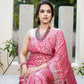 NOZ2TOZ Women Banarasi Silk Woven Saree With Blouse Piece - Pink | Swadesiicart
