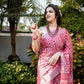 NOZ2TOZ Women Banarasi Silk Woven Saree With Blouse Piece - Pink | Swadesiicart