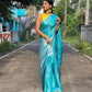 NOZ2TOZ Women Banarasi Silk Woven Saree With Blouse Piece - Sky Blue | Swadesiicart