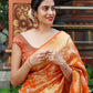 NOZ2TOZ Women Banarasi Silk Woven Saree With Blouse Piece - Orange | Swadesiicart
