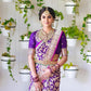 NOZ2TOZ Women Banarasi Silk Woven Saree With Blouse Piece - Blue | Swadesiicart
