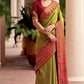 NOZ2TOZ Women Banarasi Silk Woven Saree With Blouse Piece - Green | Swadesiicart