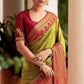 NOZ2TOZ Women Banarasi Silk Woven Saree With Blouse Piece - Green | Swadesiicart