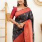 NOZ2TOZ Women Banarasi Silk Woven Saree With Blouse Piece - Black | Swadesiicart