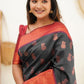 NOZ2TOZ Women Banarasi Silk Woven Saree With Blouse Piece - Black | Swadesiicart
