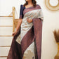 NOZ2TOZ Women Banarasi Silk Woven Saree With Blouse Piece - Cream | Swadesiicart