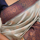 NOZ2TOZ Women Banarasi Silk Woven Saree With Blouse Piece - Cream | Swadesiicart