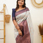 NOZ2TOZ Women Banarasi Silk Woven Saree With Blouse Piece - Cream | Swadesiicart