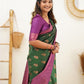NOZ2TOZ Women Banarasi Silk Woven Saree With Blouse Piece - Green | Swadesiicart