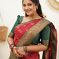 NOZ2TOZ Women Banarasi Silk Woven Saree With Blouse Piece - Maroon | Swadesiicart