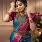 NOZ2TOZ Women Banarasi Silk Woven Saree With Blouse Piece - Sky Blue | Swadesiicart