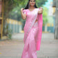 NOZ2TOZ Women Banarasi Silk Woven Saree With Blouse Piece - Pink | Swadesiicart