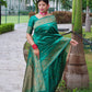 NOZ2TOZ Women Banarasi Silk Woven Saree With Blouse Piece - Teal | Swadesiicart