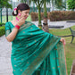 NOZ2TOZ Women Banarasi Silk Woven Saree With Blouse Piece - Teal | Swadesiicart