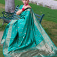 NOZ2TOZ Women Banarasi Silk Woven Saree With Blouse Piece - Teal | Swadesiicart