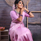 NOZ2TOZ Women Banarasi Silk Woven Saree With Blouse Piece - Lavender | Swadesiicart
