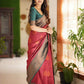 NOZ2TOZ Women Banarasi Silk Woven Saree With Blouse Piece - Maroon | Swadesiicart