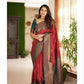 NOZ2TOZ Women Banarasi Silk Woven Saree With Blouse Piece - Maroon | Swadesiicart