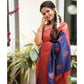 NOZ2TOZ Women Banarasi Silk Woven Saree With Blouse Piece - Navy Blue | Swadesiicart