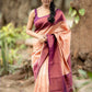 NOZ2TOZ Women Banarasi Silk Woven Saree With Blouse Piece - Peach | Swadesiicart