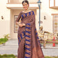 NOZ2TOZ Women Banarasi Silk Woven Saree With Blouse Piece - Wine | Swadesiicart