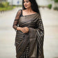 NOZ2TOZ Women Banarasi Silk Woven Saree With Blouse Piece - Black | Swadesiicart
