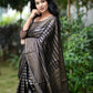 NOZ2TOZ Women Banarasi Silk Woven Saree With Blouse Piece - Black | Swadesiicart