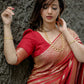 NOZ2TOZ Women Banarasi Silk Woven Saree With Blouse Piece - Red | Swadesiicart