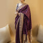 NOZ2TOZ Women Banarasi Silk Woven Saree With Blouse Piece - Purple | Swadesiicart