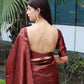NOZ2TOZ Women Banarasi Silk Woven Saree With Blouse Piece - Maroon | Swadesiicart